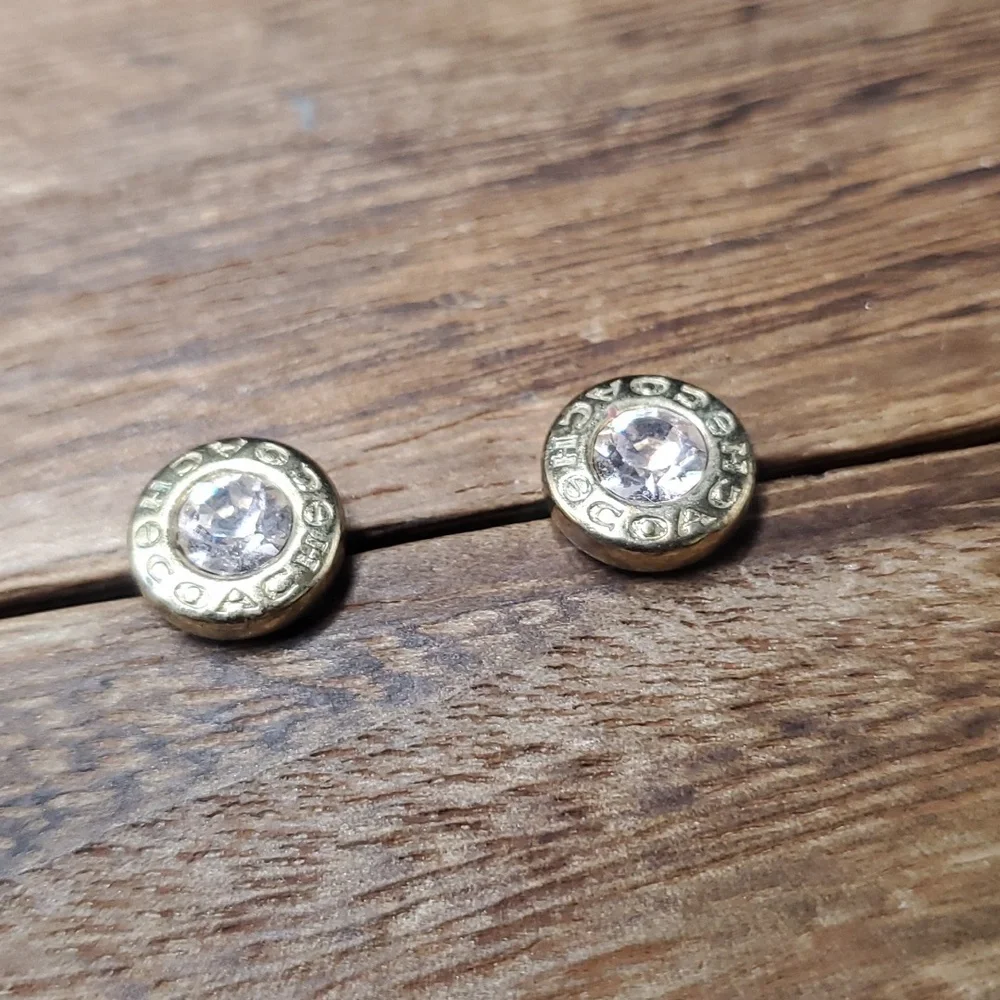 Coach Glamorous Stud Earrings Designer Couture E243 - Picture 2 of 2